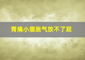 胃痛小腹胀气放不了屁