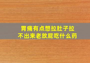 胃痛有点想拉肚子拉不出来老放屁吃什么药