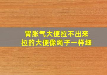 胃胀气大便拉不出来拉的大便像绳子一样细