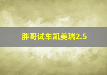 胖哥试车凯美瑞2.5