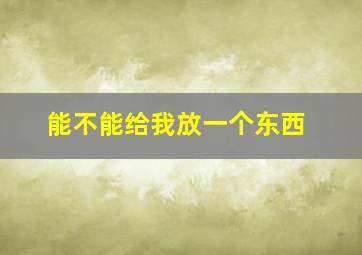 能不能给我放一个东西