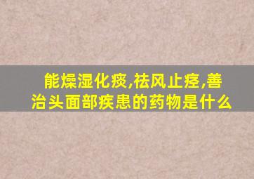 能燥湿化痰,祛风止痉,善治头面部疾患的药物是什么