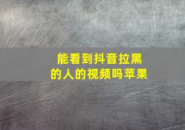 能看到抖音拉黑的人的视频吗苹果