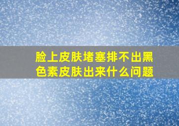 脸上皮肤堵塞排不出黑色素皮肤出来什么问题