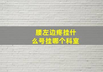 腰左边疼挂什么号挂哪个科室