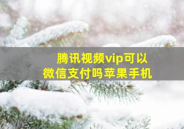 腾讯视频vip可以微信支付吗苹果手机