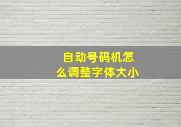 自动号码机怎么调整字体大小