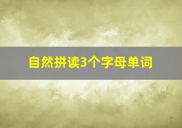 自然拼读3个字母单词