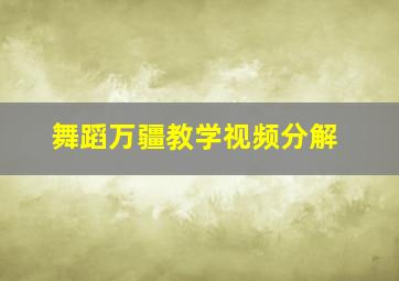 舞蹈万疆教学视频分解