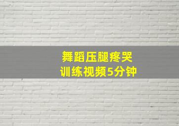 舞蹈压腿疼哭训练视频5分钟