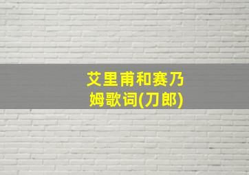 艾里甫和赛乃姆歌词(刀郎)