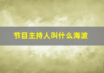 节目主持人叫什么海波