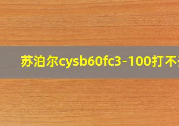 苏泊尔cysb60fc3-100打不开