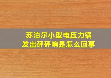 苏泊尔小型电压力锅发出砰砰响是怎么回事