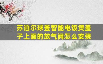 苏泊尔球釜智能电饭煲盖子上面的放气阀怎么安装