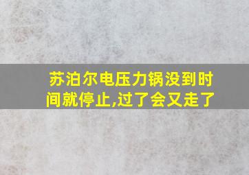 苏泊尔电压力锅没到时间就停止,过了会又走了