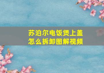 苏泊尔电饭煲上盖怎么拆卸图解视频