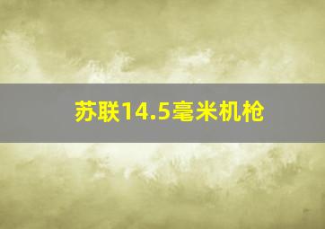 苏联14.5毫米机枪