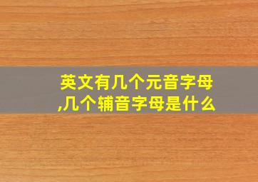 英文有几个元音字母,几个辅音字母是什么