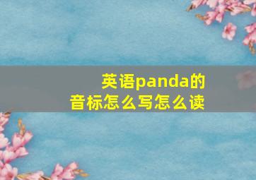 英语panda的音标怎么写怎么读