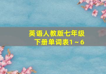 英语人教版七年级下册单词表1～6