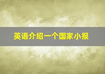 英语介绍一个国家小报