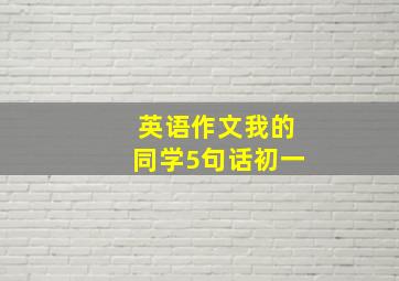 英语作文我的同学5句话初一