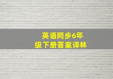 英语同步6年级下册答案译林