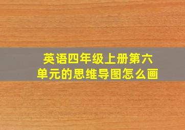 英语四年级上册第六单元的思维导图怎么画