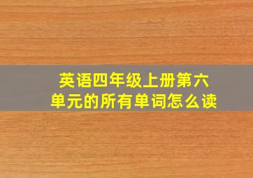 英语四年级上册第六单元的所有单词怎么读