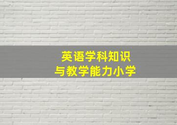 英语学科知识与教学能力小学