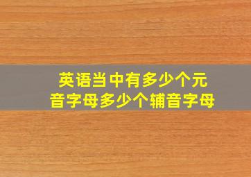 英语当中有多少个元音字母多少个辅音字母