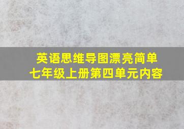 英语思维导图漂亮简单七年级上册第四单元内容