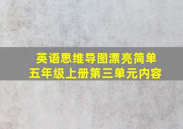 英语思维导图漂亮简单五年级上册第三单元内容