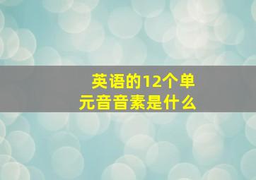 英语的12个单元音音素是什么