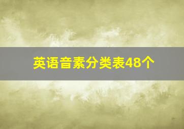 英语音素分类表48个