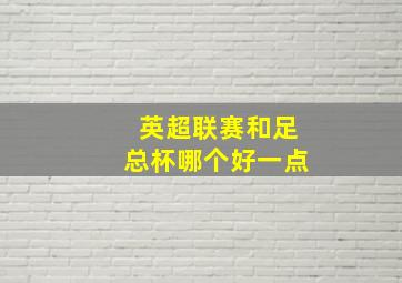 英超联赛和足总杯哪个好一点