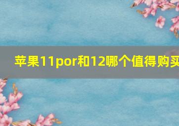 苹果11por和12哪个值得购买