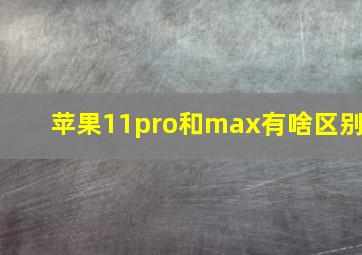 苹果11pro和max有啥区别