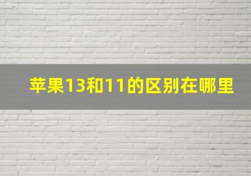 苹果13和11的区别在哪里