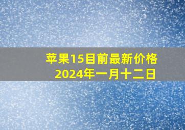 苹果15目前最新价格2024年一月十二日