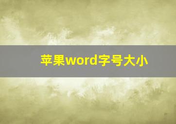 苹果word字号大小