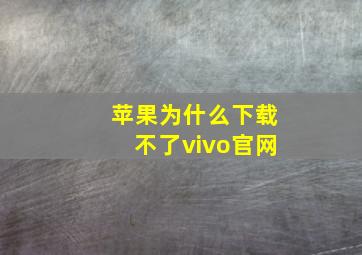 苹果为什么下载不了vivo官网