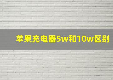 苹果充电器5w和10w区别