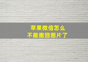 苹果微信怎么不能撤回图片了