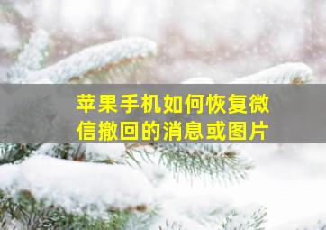 苹果手机如何恢复微信撤回的消息或图片