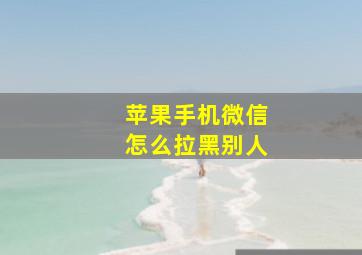 苹果手机微信怎么拉黑别人