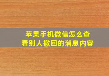 苹果手机微信怎么查看别人撤回的消息内容