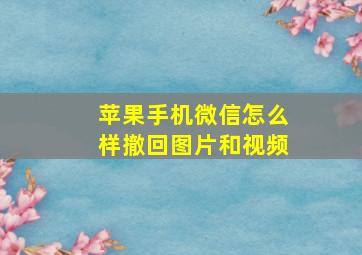 苹果手机微信怎么样撤回图片和视频