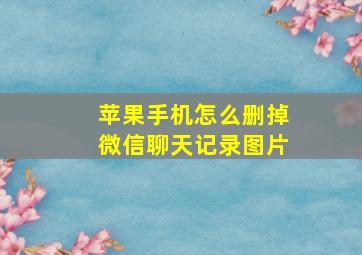 苹果手机怎么删掉微信聊天记录图片